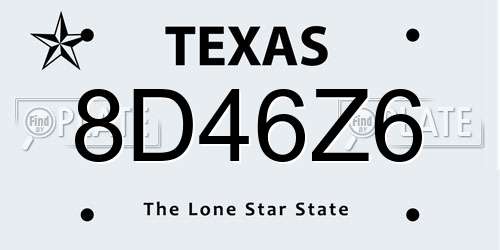 8D46Z6 Texas License Plate