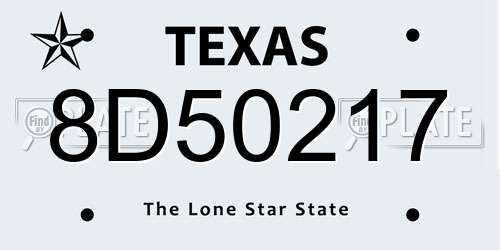 8D50217 Texas License Plate