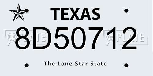 8D50712 Texas License Plate