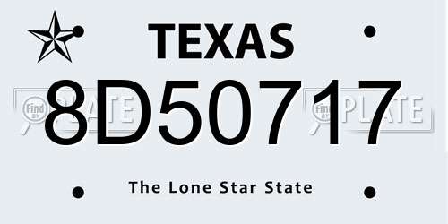 8D50717 Texas License Plate