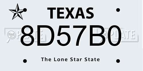 8D57B0 Texas License Plate