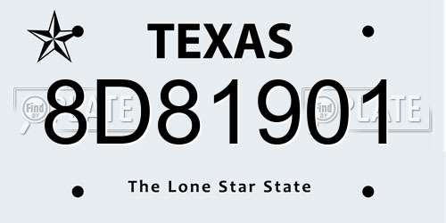 8D81901 Texas License Plate