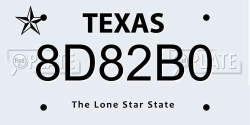 8D82B0 Texas License Plate