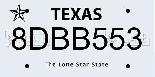 8DBB553 Texas License Plate