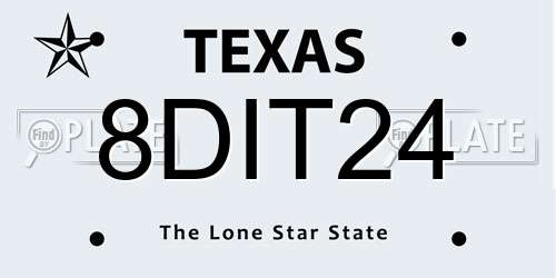 8DIT24 Texas License Plate