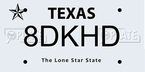 8DKHD Texas License Plate