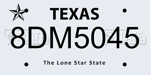 8DM5045 Texas License Plate