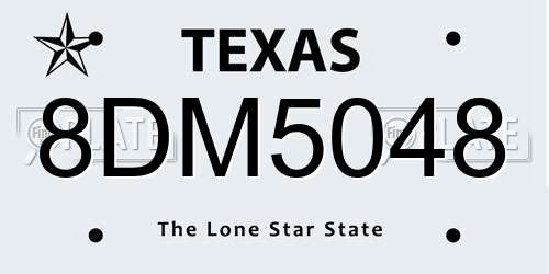 8DM5048 Texas License Plate