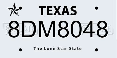 8DM8048 Texas License Plate
