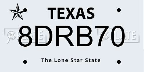8DRB70 Texas License Plate
