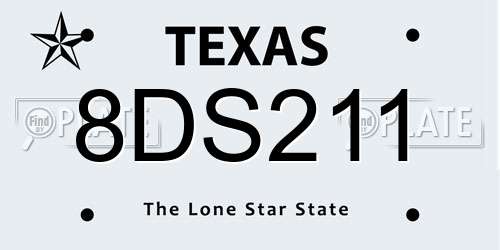 8DS211 Texas License Plate