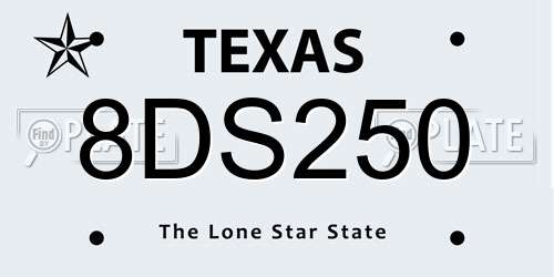 8DS250 Texas License Plate
