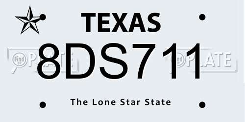 8DS711 Texas License Plate