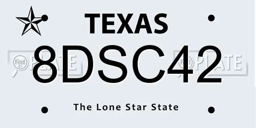 8DSC42 Texas License Plate
