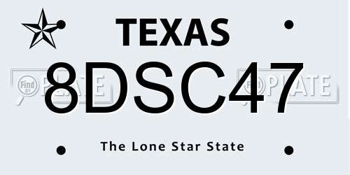 8DSC47 Texas License Plate