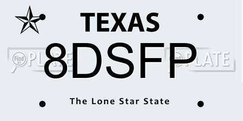 8DSFP Texas License Plate