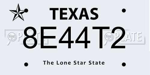 8E44T2 Texas License Plate