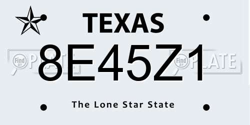 8E45Z1 Texas License Plate