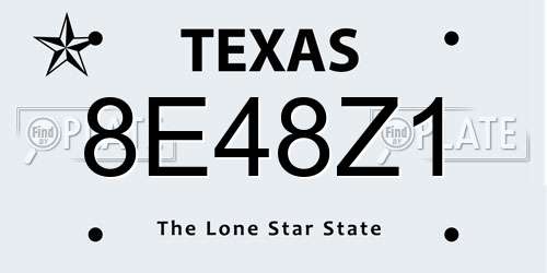 8E48Z1 Texas License Plate