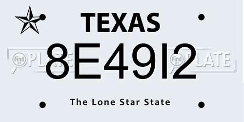 8E49I2 Texas License Plate