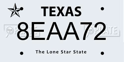 8EAA72 Texas License Plate