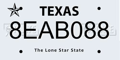 8EAB088 Texas License Plate