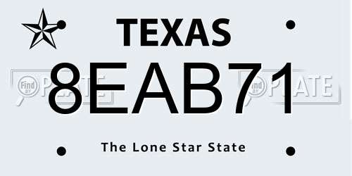 8EAB71 Texas License Plate