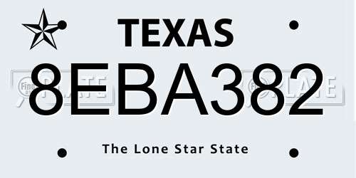 8EBA382 Texas License Plate