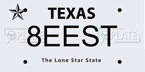 8EEST Texas License Plate