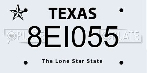 8EI055 Texas License Plate