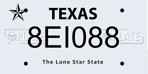 8EI088 Texas License Plate
