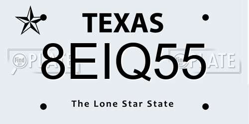 8EIQ55 Texas License Plate