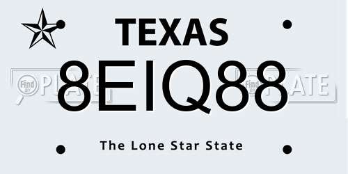 8EIQ88 Texas License Plate