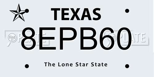 8EPB60 Texas License Plate