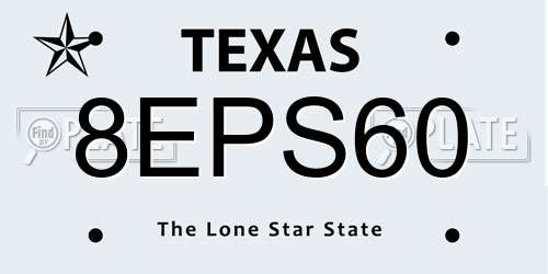 8EPS60 Texas License Plate