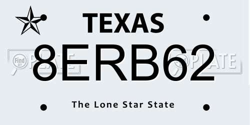 8ERB62 Texas License Plate