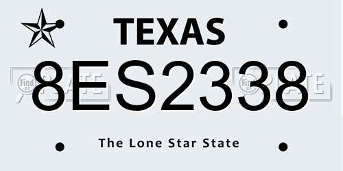8ES2338 Texas License Plate