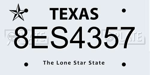 8ES4357 Texas License Plate
