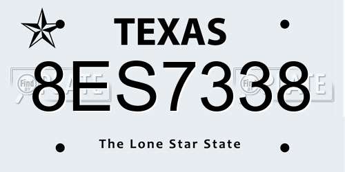 8ES7338 Texas License Plate