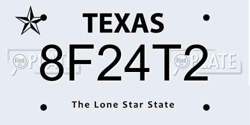 8F24T2 Texas License Plate