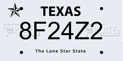 8F24Z2 Texas License Plate