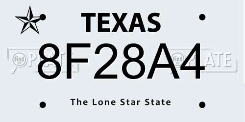 8F28A4 Texas License Plate