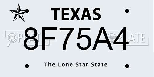 8F75A4 Texas License Plate