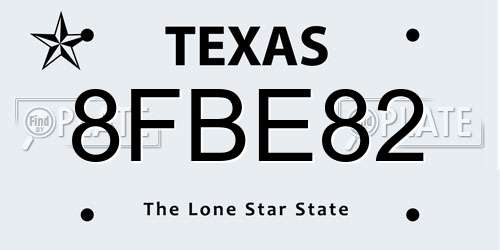 8FBE82 Texas License Plate