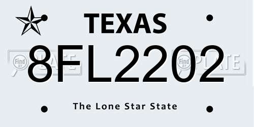 8FL2202 Texas License Plate