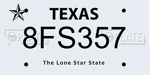 8FS357 Texas License Plate