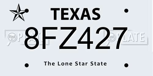 8FZ427 Texas License Plate
