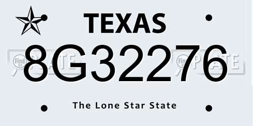 8G32276 Texas License Plate