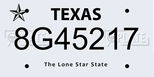 8G45217 Texas License Plate