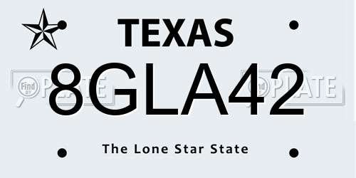 8GLA42 Texas License Plate